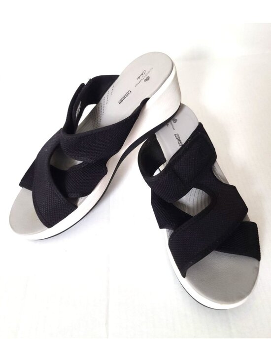Clarks Shoes - Clarks Cloudsteppers Step Cali Wave Sandals Size 10 Black Comfort Wedge Women